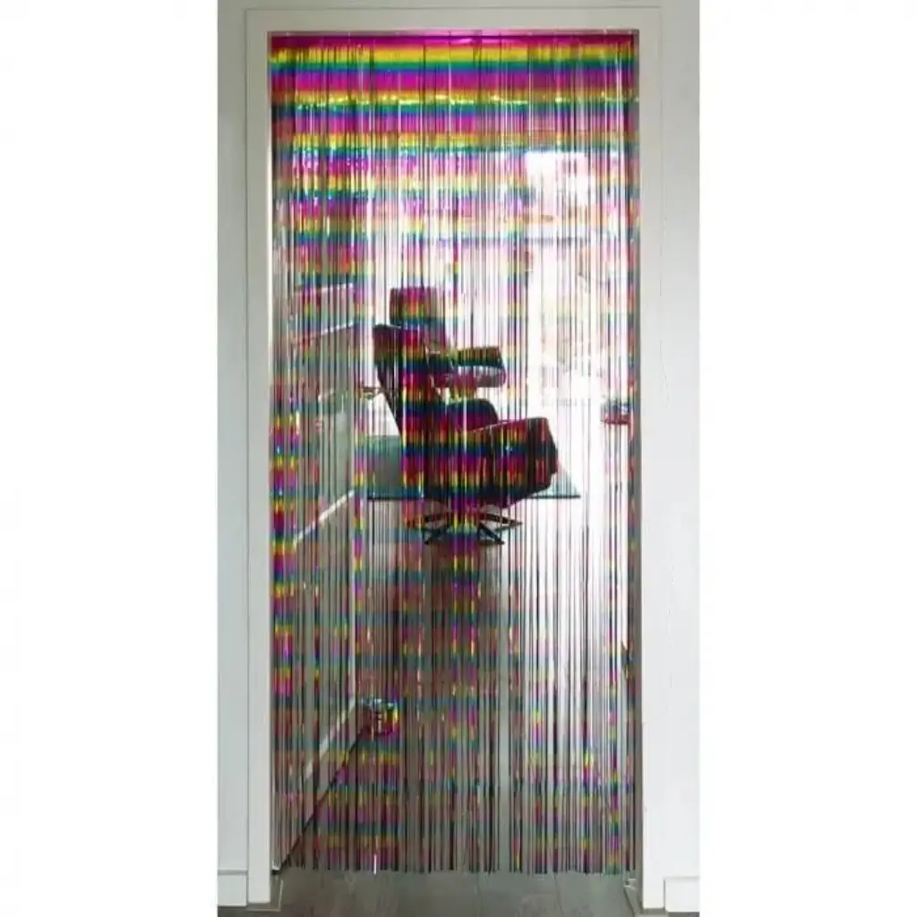 Rainbow glitter curtain