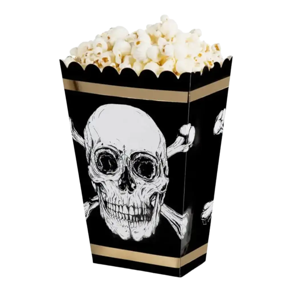 Skull and crossbones popcorn pot (set of 4)