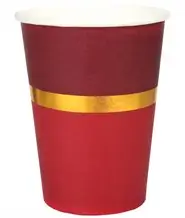 Christmas chic paper cup - Red/Gold - Set of 10