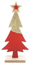 Red Glitter Fir Tree - Table decoration - 9 x 4.5 x 20.5cm