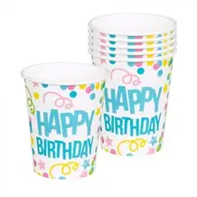 Happy Birthday Color Party Goblets (Set of 6)