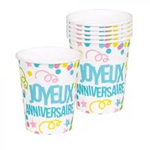 Happy Birthday Color Party Goblets (Set of 6)