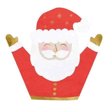 20 Father Christmas paper napkins - 16x15cm