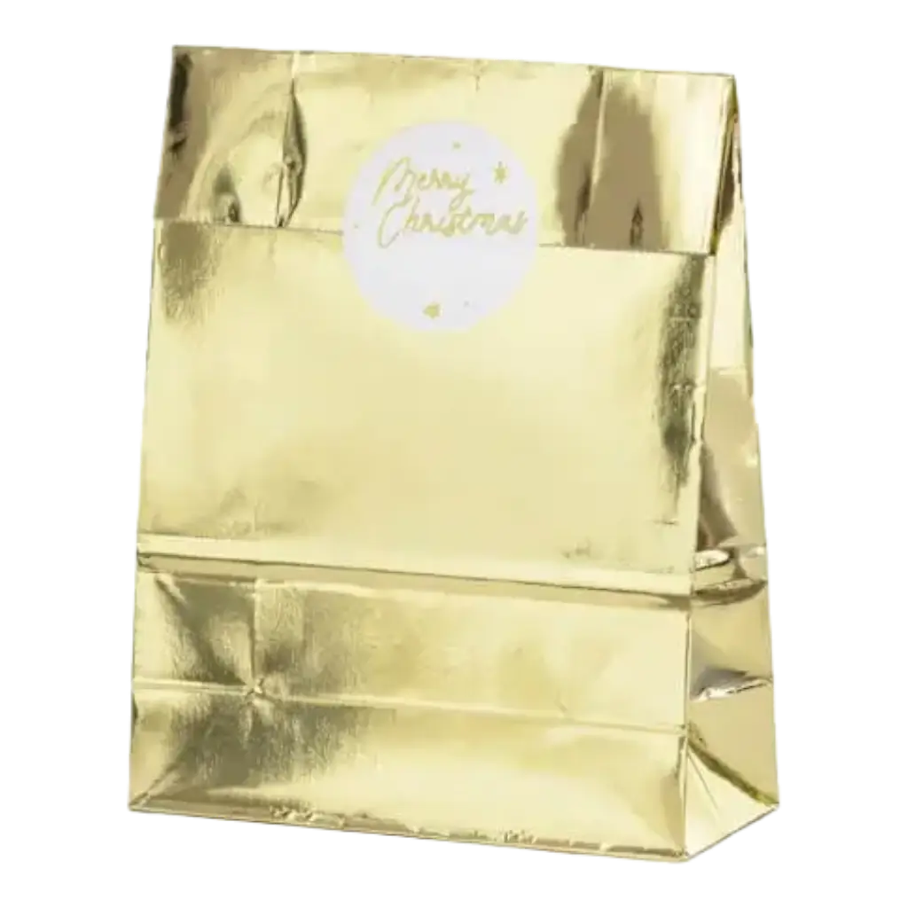 Gold metallic gift bag - 18.5x28.5x8cm - Set of 3