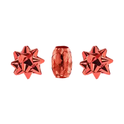 Plastic ribbons - Red - 2 Rosas & 1 ribbon