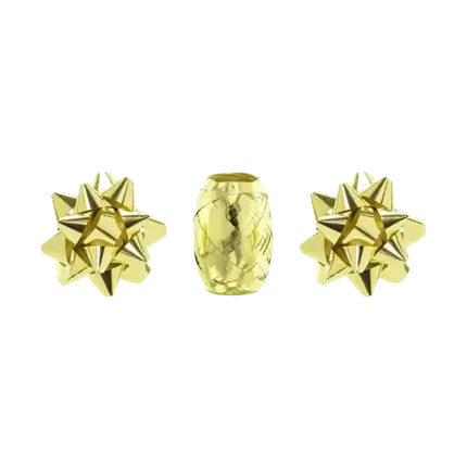 Plastic ribbons - Gold - 2 Rosas & 1 ribbon