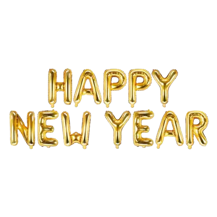 BALLOONS LETTER HAPPY NEW YEAR - GOLD - 422X46CM