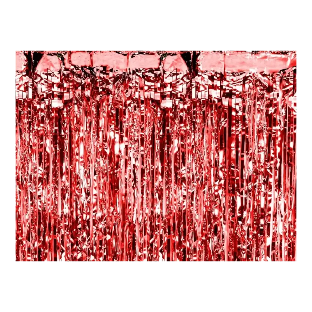 Red glittering curtain - 90x250cm