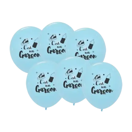 Blue Balloons - C'est Un Garçon - 30cm - Set of 6