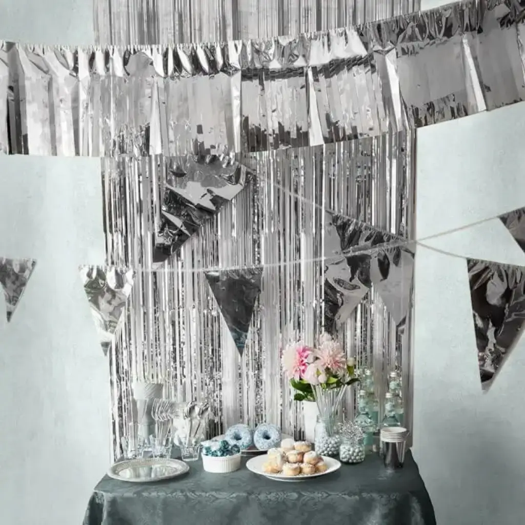 Silver fringed banner