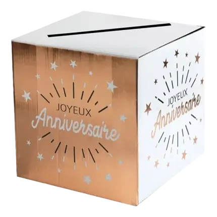 Happy Birthday Paper Urn Pink/White