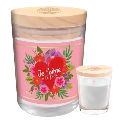 Glass candle I love you to bits