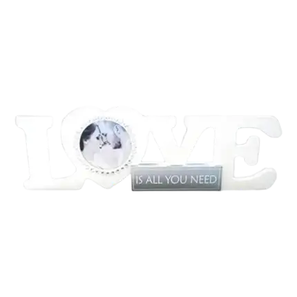 LOVE Photo Frame White