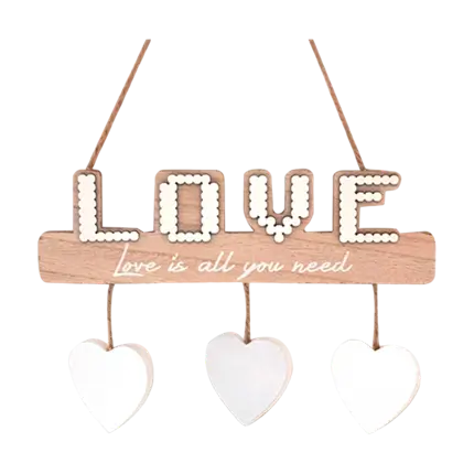 Wooden Hanging lamp LOVE