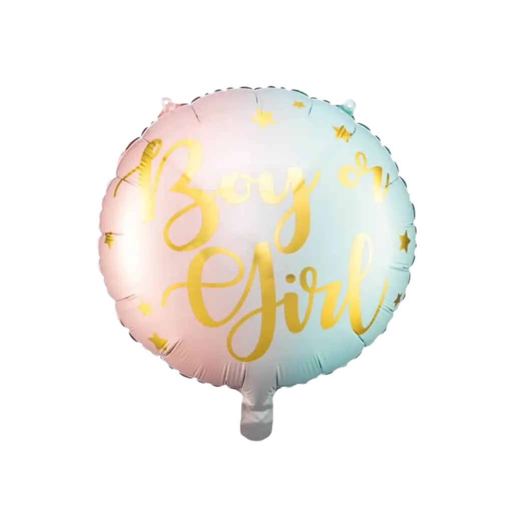 Aluminium balloon pink and blue Boy or Girl ø35cm