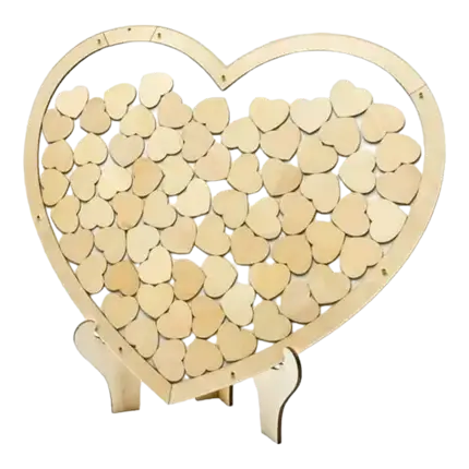 Wooden guestbook - Heart + Stand
