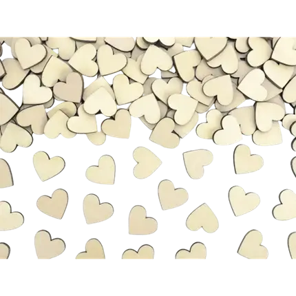 Wooden hearts - LOT OF 50 - 2x2cm