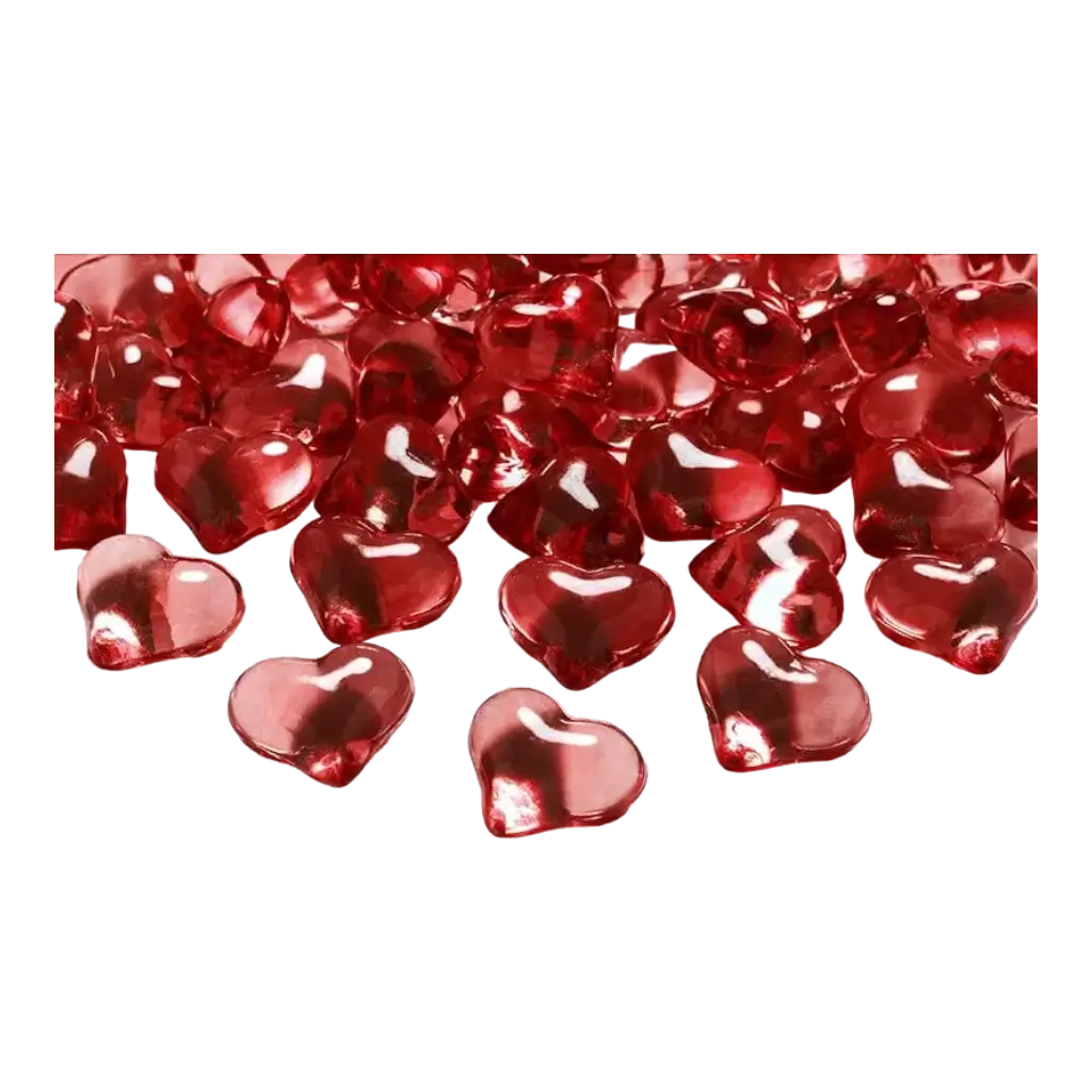 Red Crystal Hearts - LOT OF 30 - 21mm