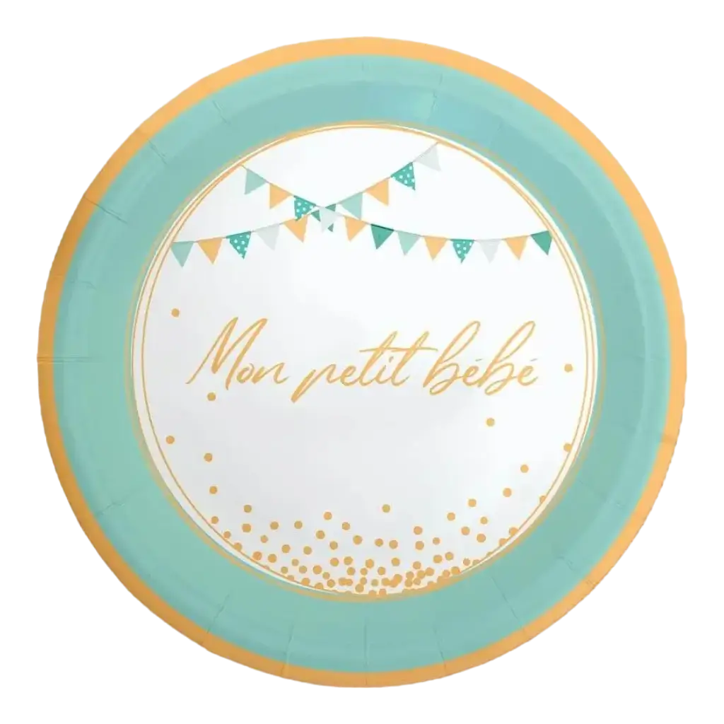 Blue plate "My little baby" - Set of 6