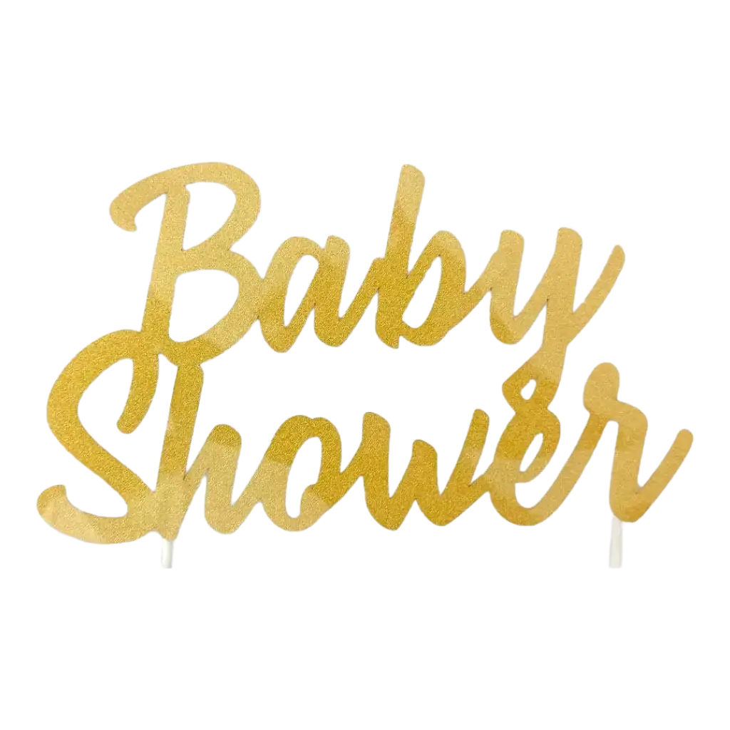 Gold "Baby Shower" Cake Decoration