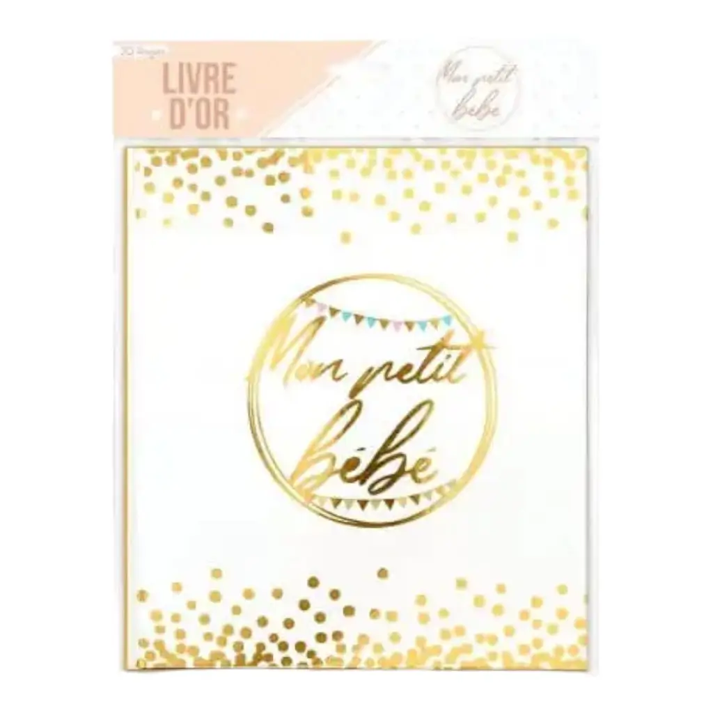 Guestbook "My little Baby" White and Gold
