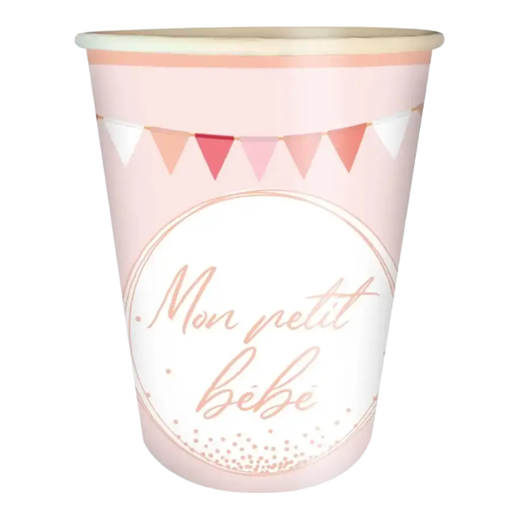 My Little Baby" Pink paper cup - set of 6