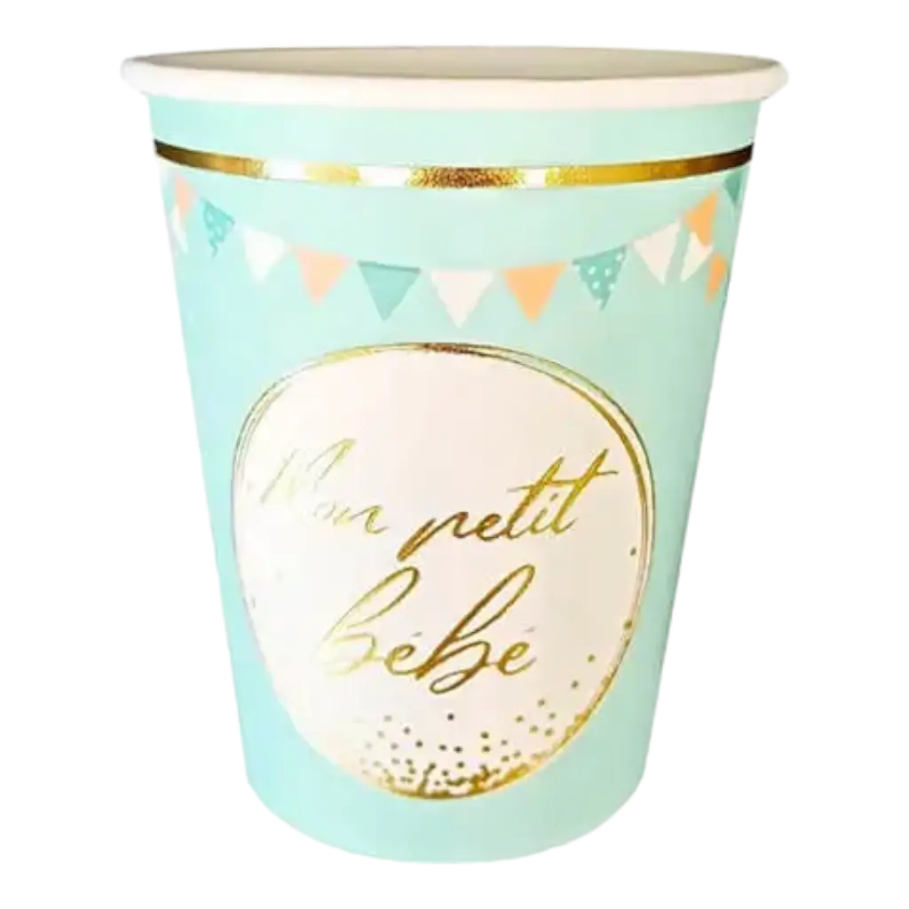 My little Baby" paper cup Blue - set of 6