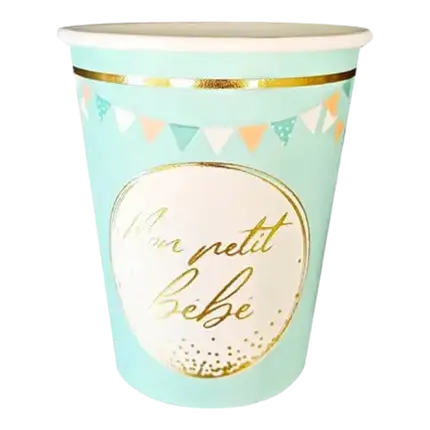 My little Baby paper cup Blue - set of 6