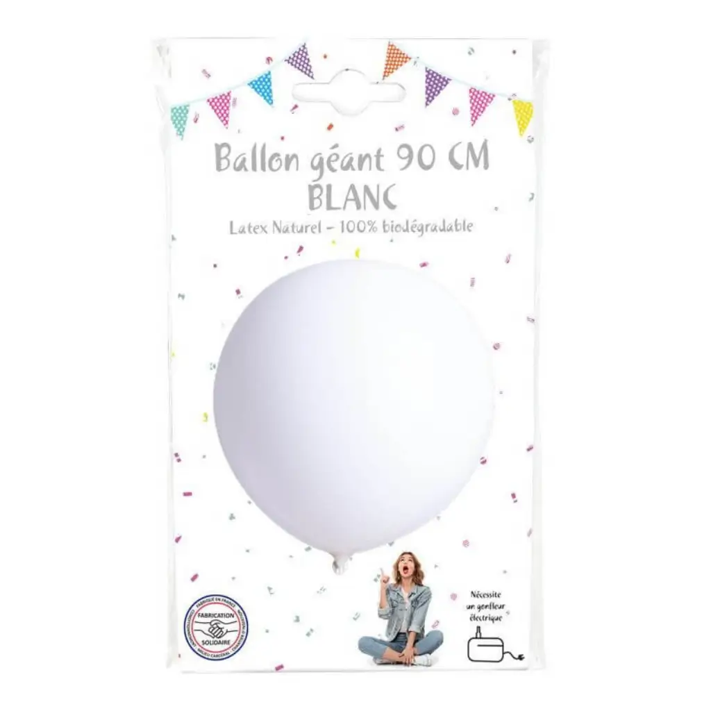 Giant White Balloon 90cm - 100% Biodegradable