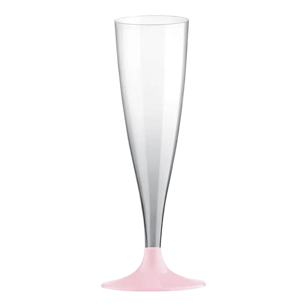 Champagne Flute 14cl - Pastel Pink Base - Set of 6