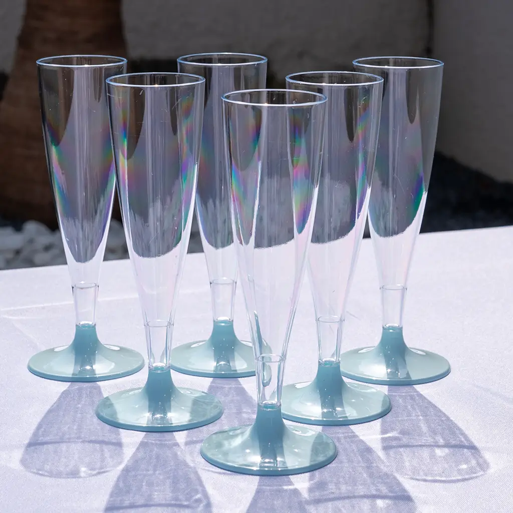 Champagne Flute 14cl - Pastel Blue Base - Set of 6