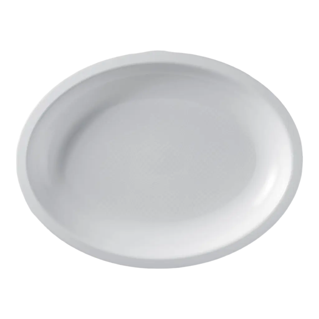 White Oval Plate - 25.5x19cm - set of 25