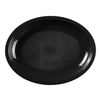 Black Oval Plate - 25.5x19cm - set of 25