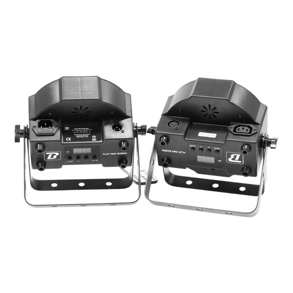 2 LED SPOTLIGHTS - FLAT PAR 5X5W 4IN1 SET - BOOMTONE DJ