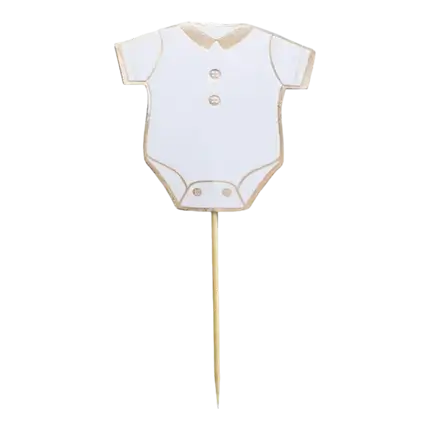 White and gold body cake decoration picks - Set of 10