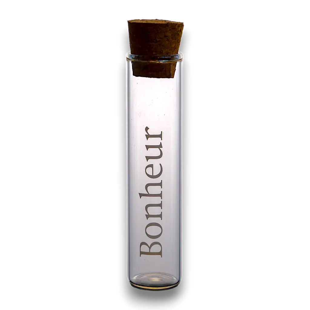 Glass vial "Bonheur" - ø 2.2 x 10 cm (Set of 48)