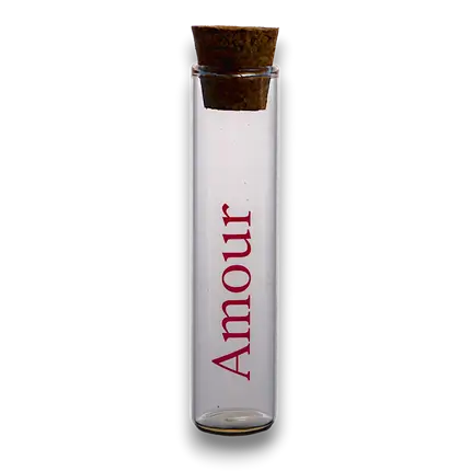 Glass vial Amour - ø 2.2 x 10 cm (Set of 48)