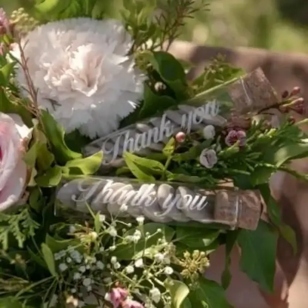 Glass vial "Thank You" - ø 2.2x10cm (Set of 48)