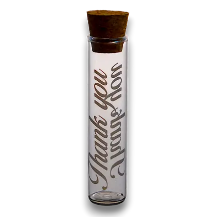 Glass vial Thank You - ø 2.2x10cm (Set of 48)