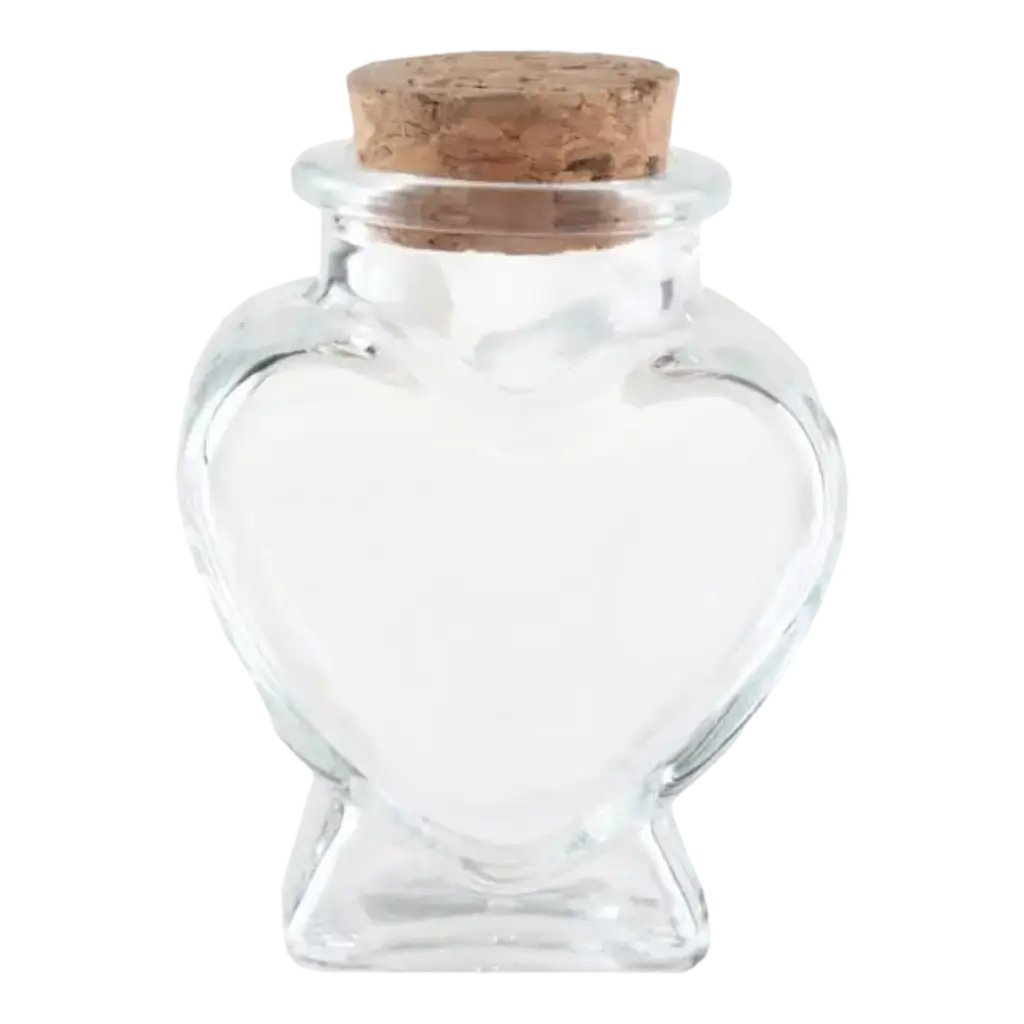 Heart-shaped glass jar for guest gifts - 4 x 6 cm