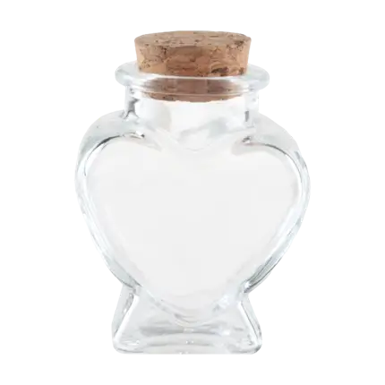 Heart-shaped glass jar for guest gifts - 4 x 6 cm