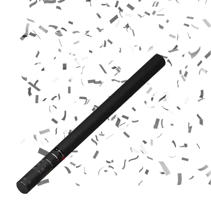 MAGIC FX Manual Metal Confetti Cannon Silver/White 80 cm