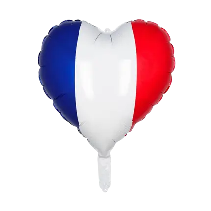 FRANCE ALUMINIUM BALL - HEART - BLUE WHITE RED