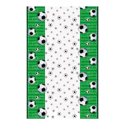 FOOTBALL TABLECLOTH WHITE & GREEN - 137X213CM