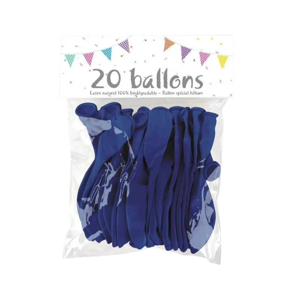 SET OF 20 BALLOONS - ROYAL BLUE - 25CM