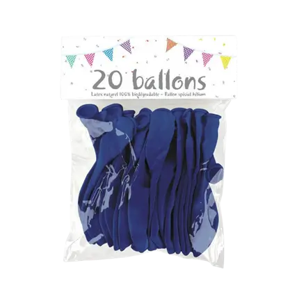 SET OF 20 BALLOONS - ROYAL BLUE - 25CM