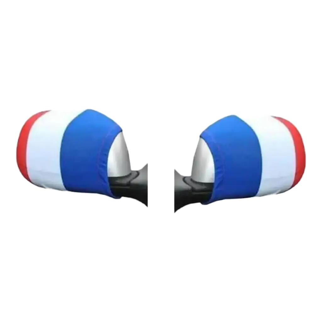 2 CAR MIRROR COVERS - FRANCE BLUE WHITE RED