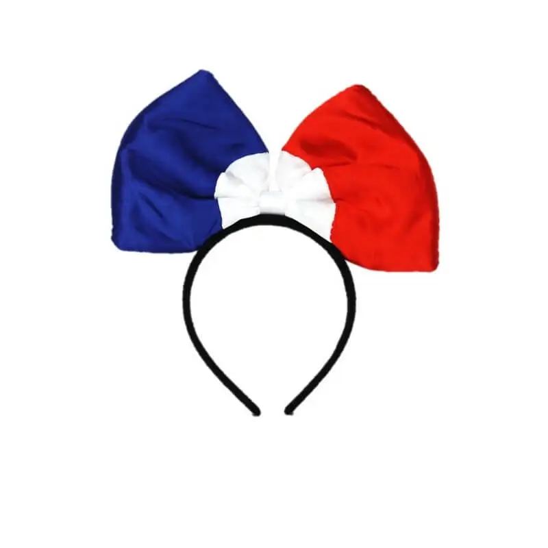 HEADBAND + BOW BLUE WHITE RED - FRANCE