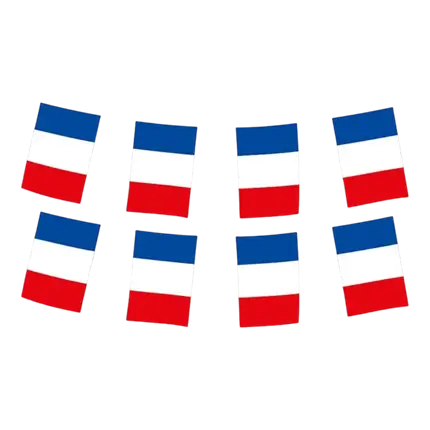 France Flag Garland - 8 pennants - 5m - 20x30cm