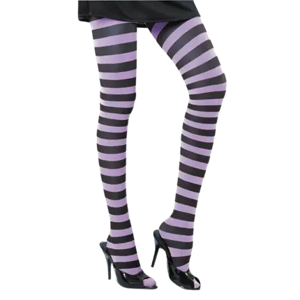 BLACK/PURPLE STRIPED HALLOWEEN TIGHTS